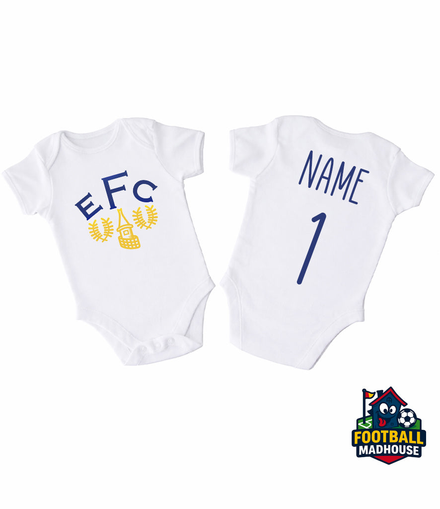 Everton Retro Football Personalised Bodysuit
