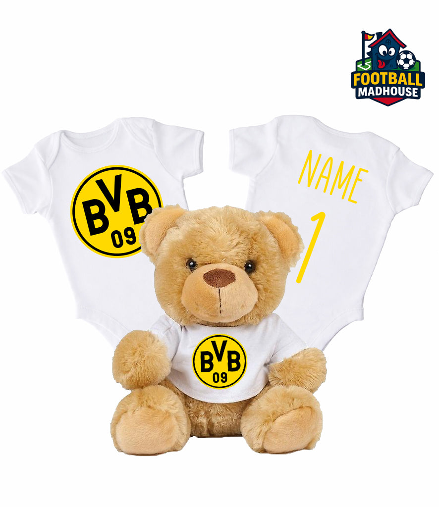 Borussia Dortmund Personalised Teddy Bear & Bodysuit