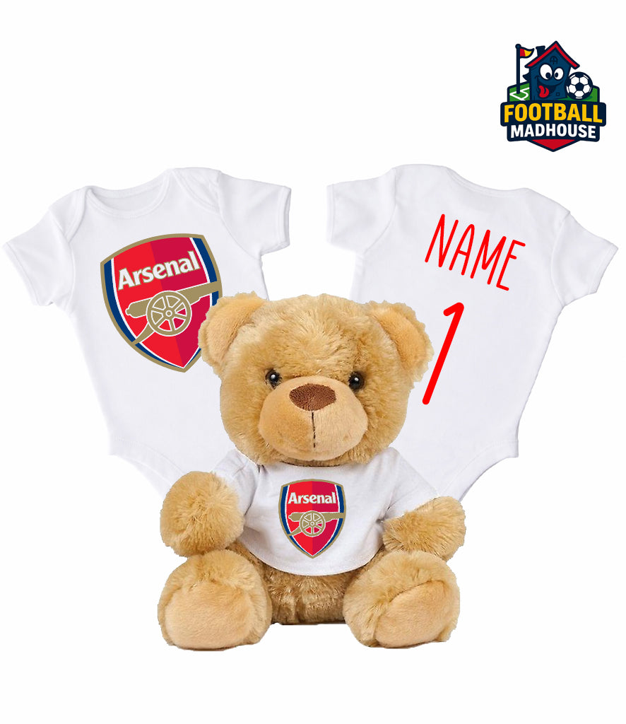 Arsenal Personalised Teddy Bear & Bodysuit