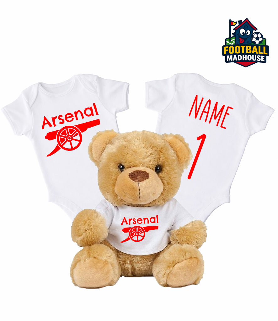 Arsenal Personalised Teddy Bear & Bodysuit