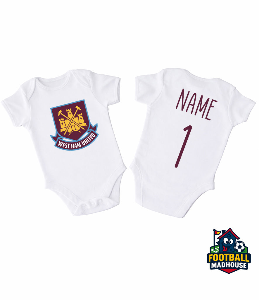 West Ham Retro Football Personalised Bodysuit