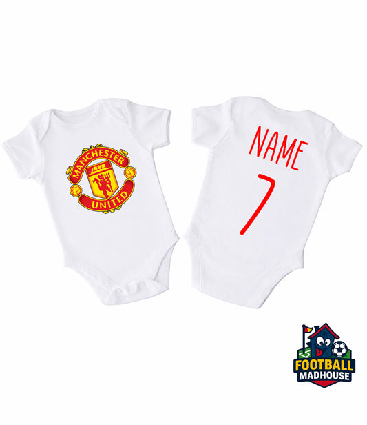 Man Utd Football Personalised Bodysuit