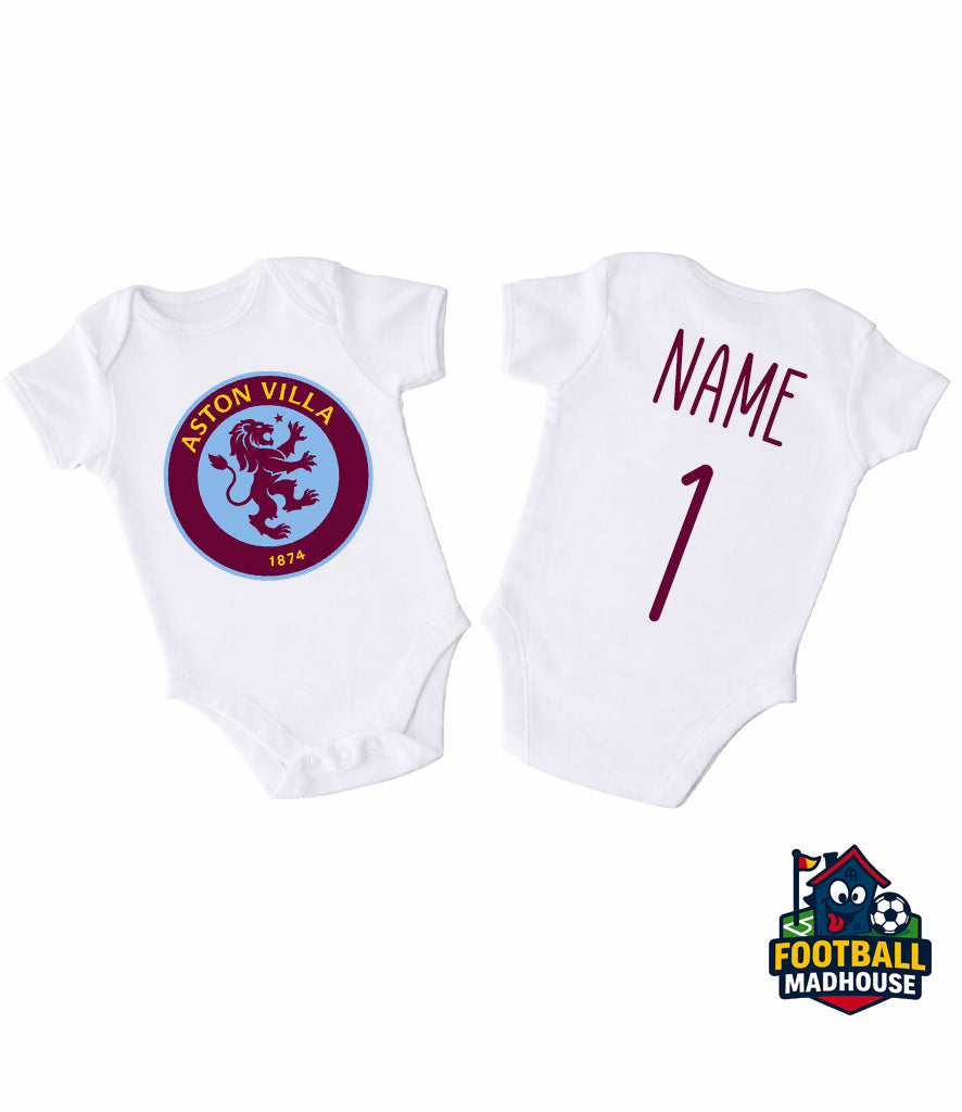 Aston Villa Retro Football Personalised Bodysuit