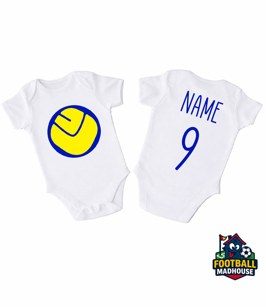 Leeds United Retro Football Personalised Bodysuit