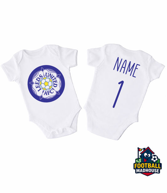 Leeds United Retro Football Personalised Bodysuit