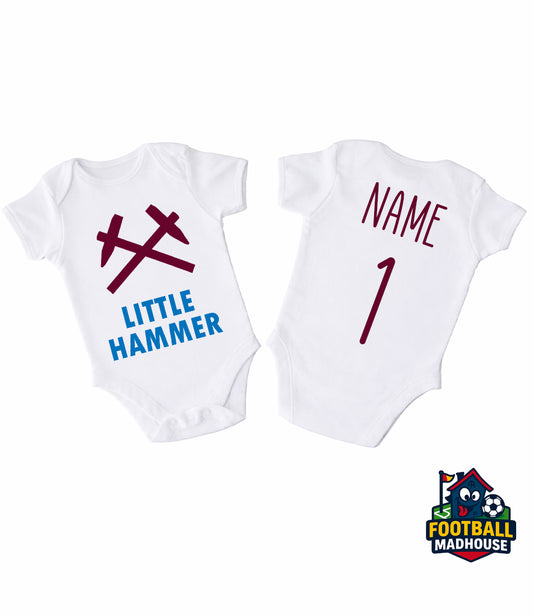 Little Hammer Football Personalised Bodysuit