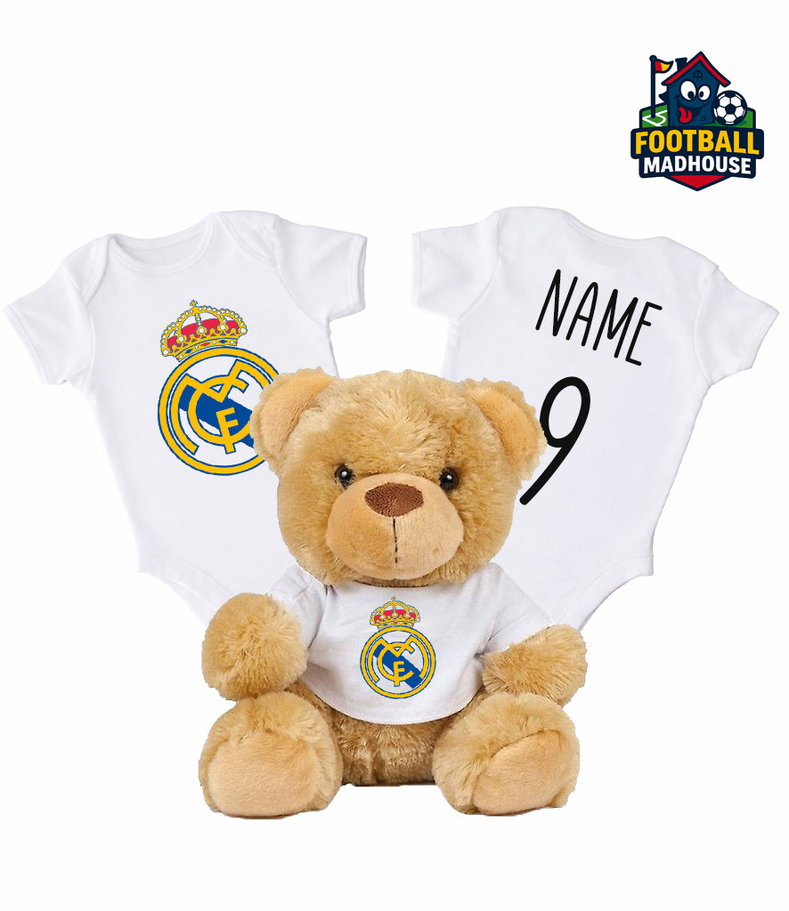 Real Madrid Personalised Teddy Bear & Bodysuit