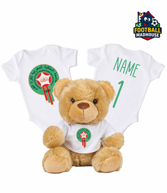 Morocco Personalised Teddy Bear & Bodysuit