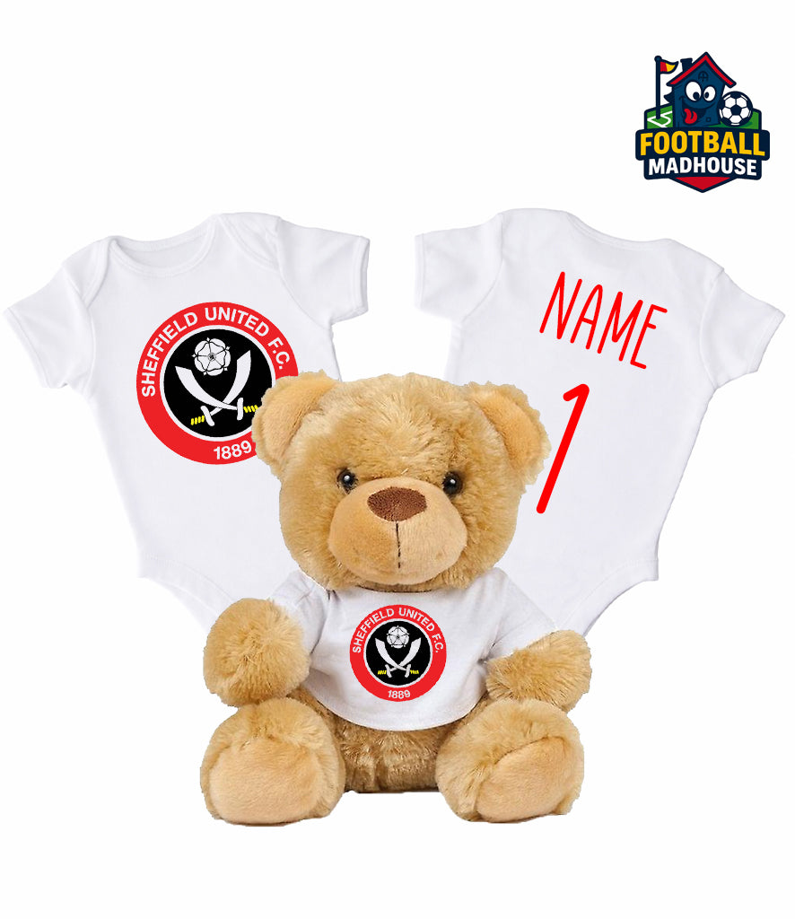 Sheffield United Personalised Teddy Bear & Bodysuit