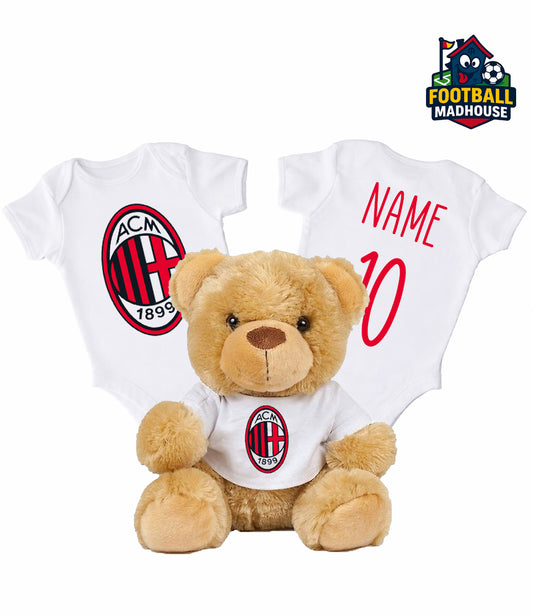 AC Milan Personalised Teddy Bear & Bodysuit