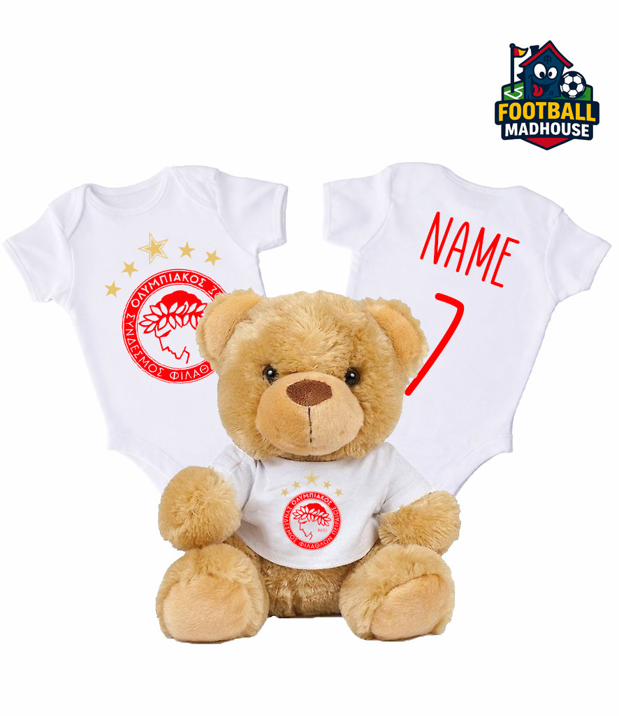 Olympiacos Personalised Teddy Bear & Bodysuit