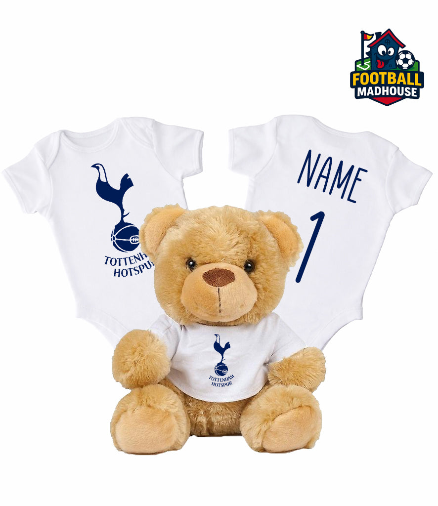 Spurs Personalised Teddy Bear & Bodysuit