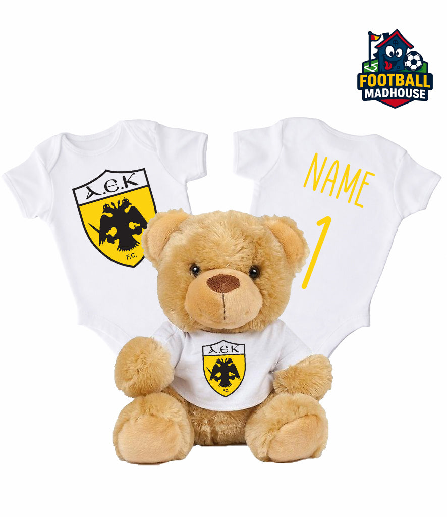 AEK Athens Personalised Teddy Bear & Bodysuit