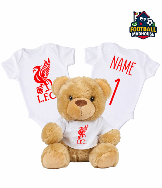 Liverpool Personalised Teddy Bear & Bodysuit