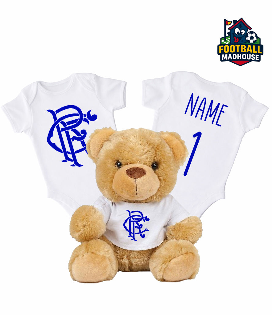 Glasgow Rangers Personalised Teddy Bear & Bodysuit