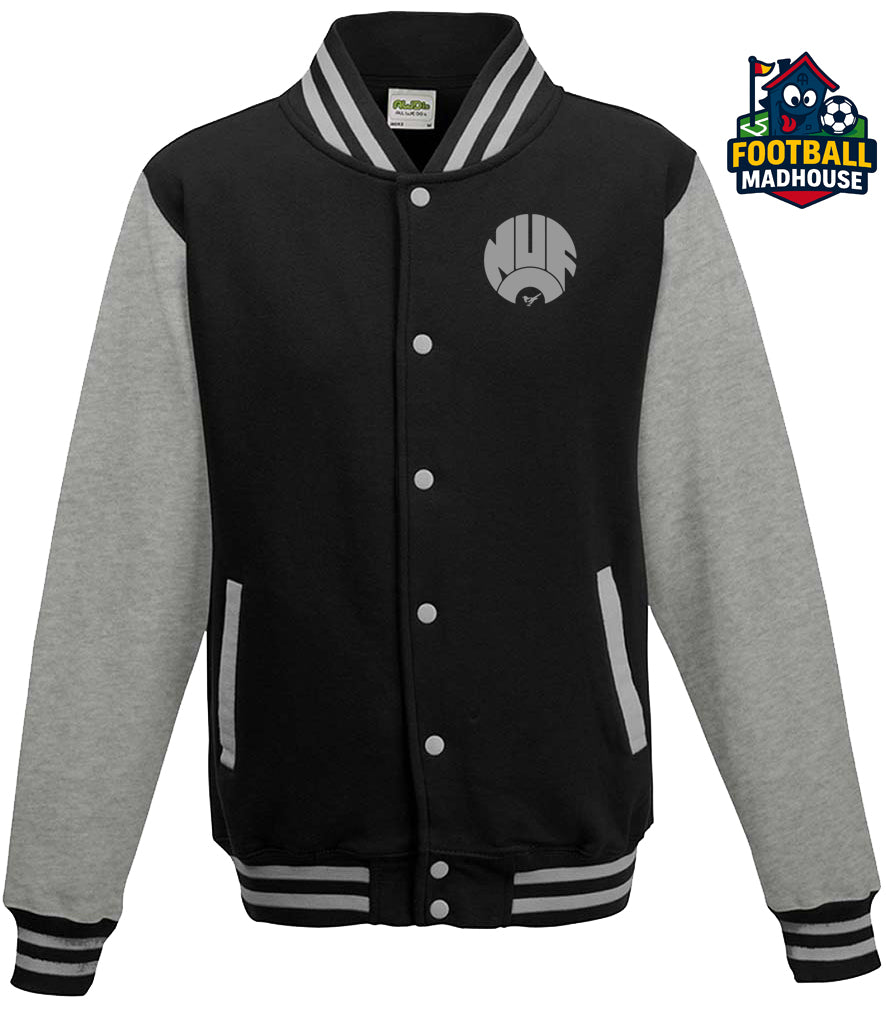 Newcastle United Retro Grey & Black Varsity Jacket
