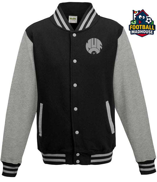 Newcastle United Retro Grey & Black Varsity Jacket
