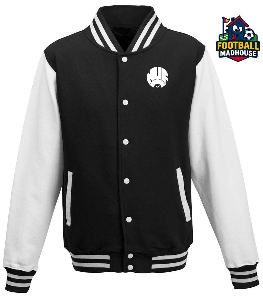 Newcastle United Retro Black & White Varsity Jacket