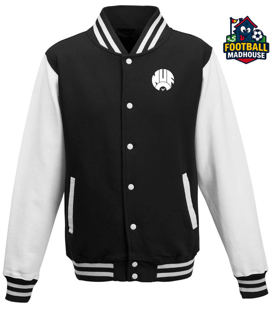 Newcastle United Retro Black & White Varsity Jacket