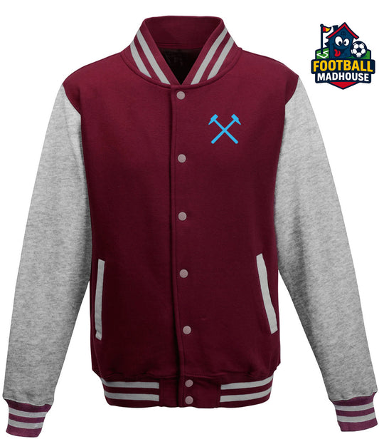 West Ham United Hammers Claret & Grey Varsity Jacket